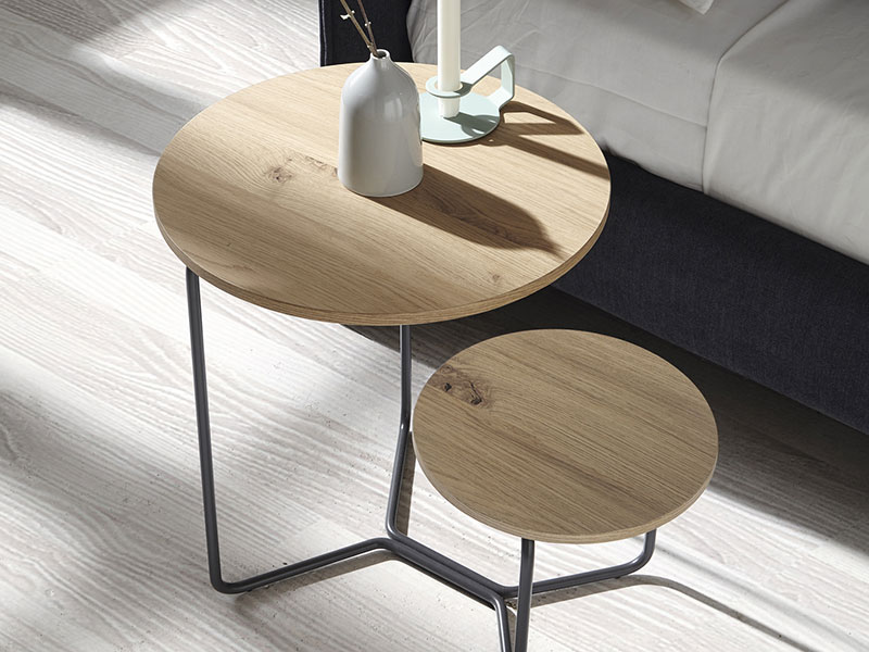 Photo d'une Table de chevet Loft collection Silence avec plateau en bois