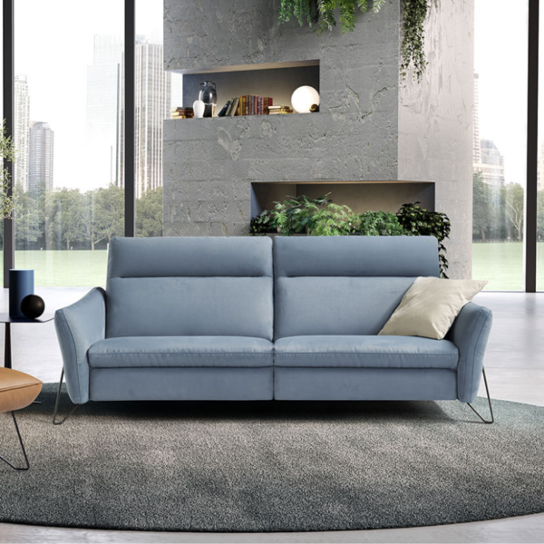 canapé gaia relaxation egoitaliano style industriel pieds en métal et accoudoirs fins