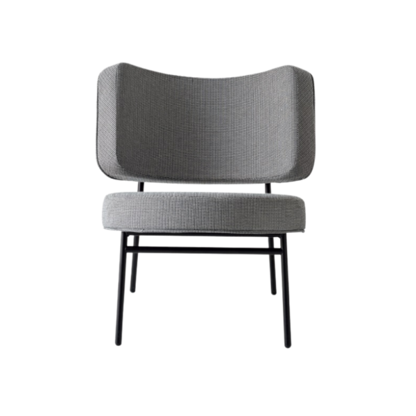 fauteuil coco structure en tube métallique assise et dossier rembourrés et tapissés de velours non déhoussable calligaris