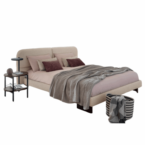 lit kilian round calligaris lignes fortes et marquées douce et élégantes en tissus