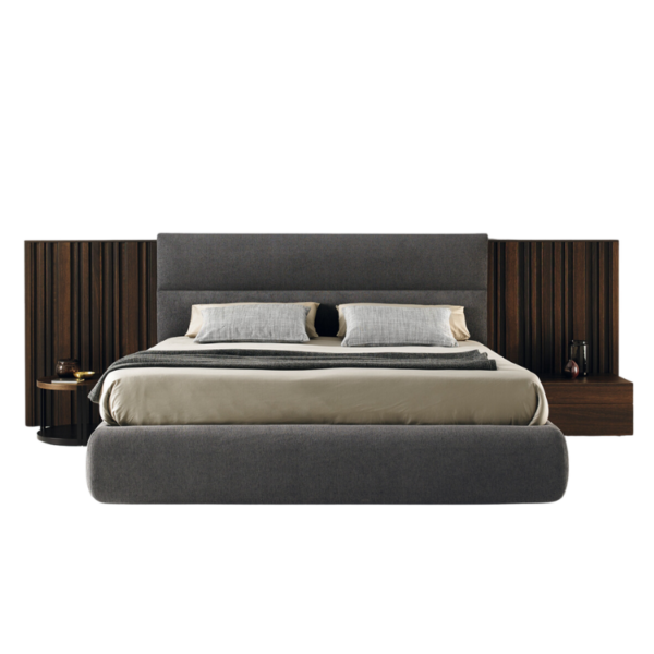 lit klavier tissus et panneaux de bois vertical design