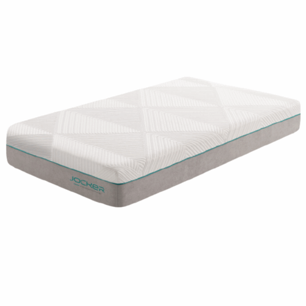 matelas Jocker, double mousse SOYA, articulé, position allongée douce, respirabilité, noyau Multipro Essential Mini, fermeté idéale