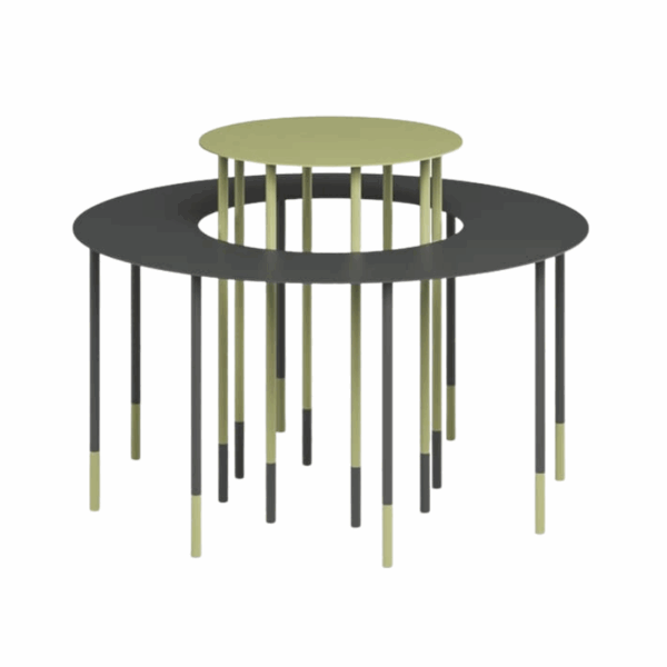 table basse otto egoitaliano esthétique fonctionnelle modulaire double hauteur en acier