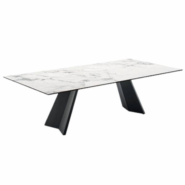 table icaro calligaris plateau céramique pieds bois design moderne contemporain minimaliste