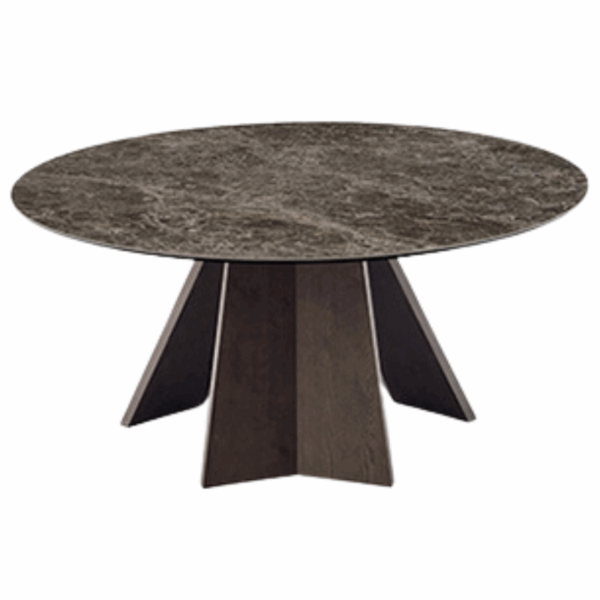 table icaro ronde calligaris plateau céramique pieds en bois icare design moderne