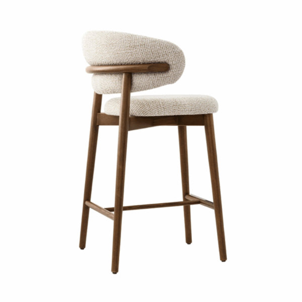 tabouret oleandro calligaris confort assise souple structure détaillée design scandinave pieds bois noyer massif