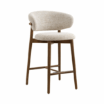 tabouret oleandro calligaris confort assise souple structure détaillée design scandinave pieds bois noyer massif