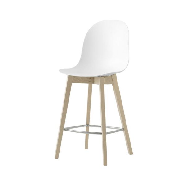 Tabouret CB1665 en polycarbonate noir et pied en luge métal noir design épuré