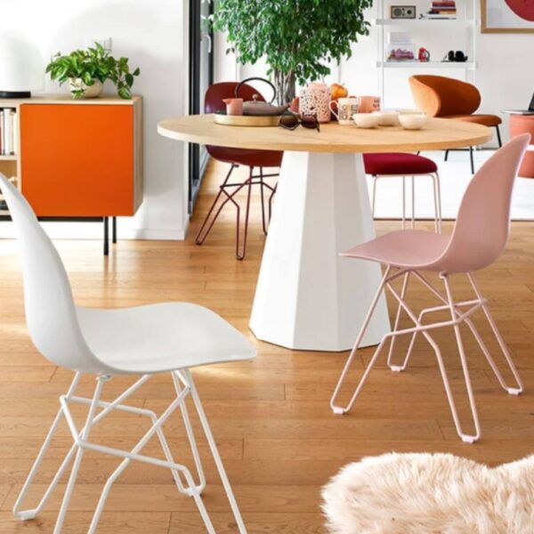 chaise my cb1665 connubia en pvc couleur et pied design métal de couleur design art déco