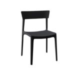 chaise skin calligaris en polycarbonate ultra résistant design simple épuré noir 4 pieds