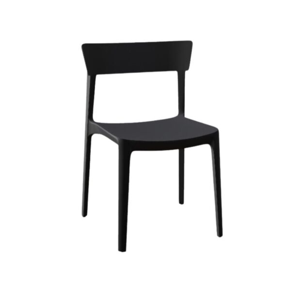 chaise skin calligaris en polycarbonate ultra résistant design simple épuré noir 4 pieds