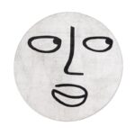 Tapis Silent Moon Carpet Round - Design par Shantell Martin