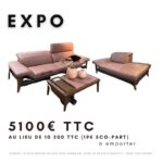 Canapé 3 places Large Meriem en cuir avec pieds en noyer Canaletto – Modèle d'exposition disponible immédiatement