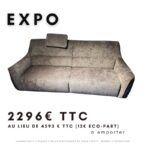 Canapé Puffy 3 Places 2 Relax Électriques en tissu Lefate - Modèle d'Exposition