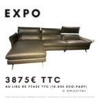 Canapé Pullman angle dormeuse gauche et 1 relax droite en cuir